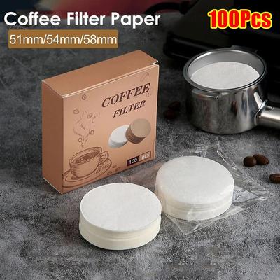 100Pcs 51/53/58mm Coffee Filter Paper Disposable Espresso Portafilter Accessories Barista Tools
