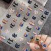 Y2K Cute Shiny Cat Nail Stickers, Colorful Glitter Kitten Designs, Waterproof Nail Decals, DIY Nail Art Decorations