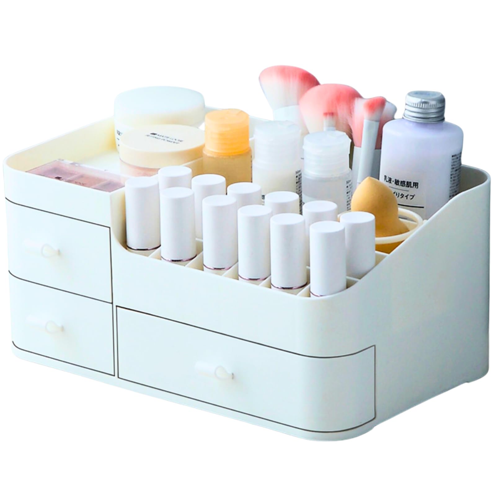 Dotcom Prime Cosmetic Makeup Desktop Box White Storage, Storage, Drawer, Case,