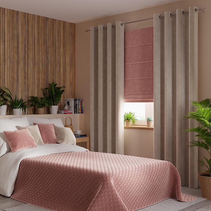 VELVI Dekorativer Bettüberwurf - Puderrosa - 170x210cm