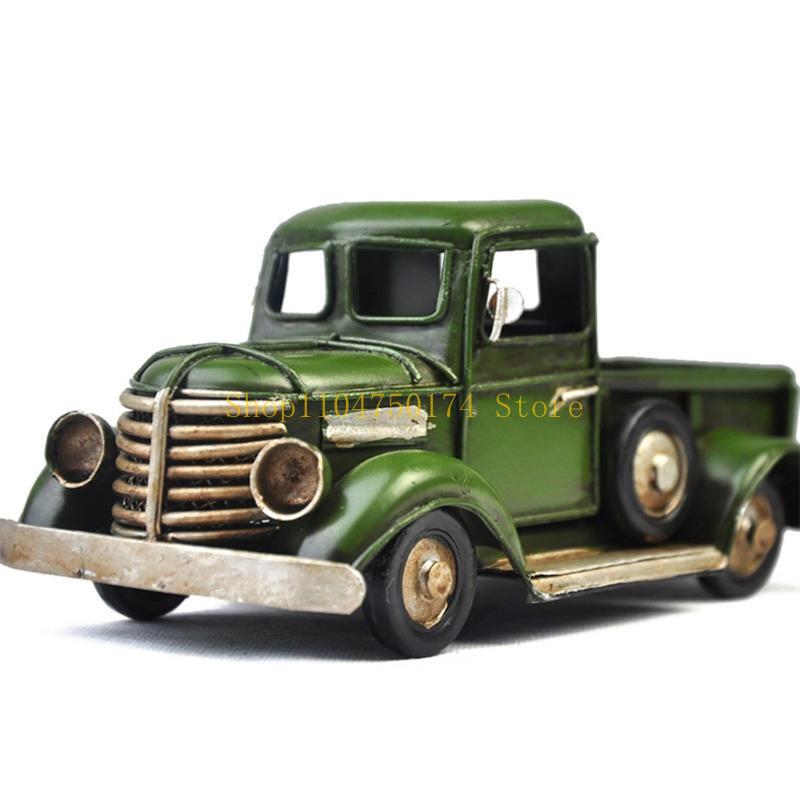 Vintage Truck Tabletop Ornaments Metal Truck Planter Farmhouse Christmas Decor top sale зелёный