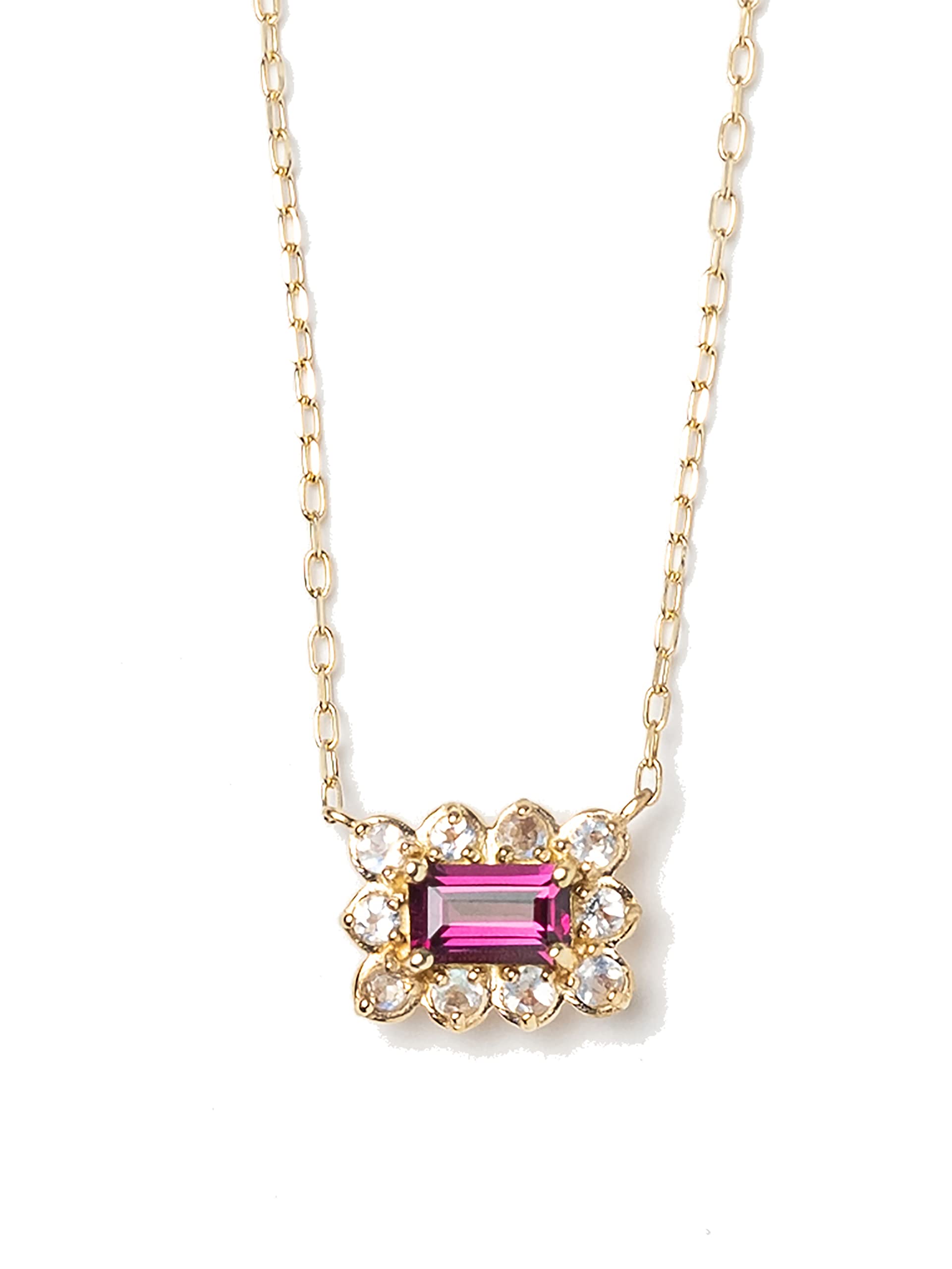 

K10 Rhodolite Garnet Moonstone Necklace L&CO 63-3300