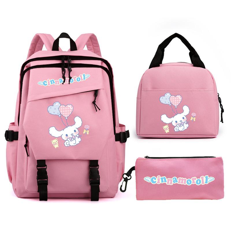 Cartoon Puppy Printed Schoolbag Set Backpack + Lunch Bag + Pencil Case Three-Piece Set