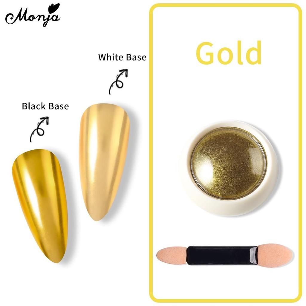 Monja Chrome Mirror Nail Powder Moonlight White Pearl Powder Nail Glitter Rubbing Pigment Bright Shiny Effect Manicure Decoration