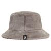 VARZAR Fur Logo Point Bucket Hat Gray