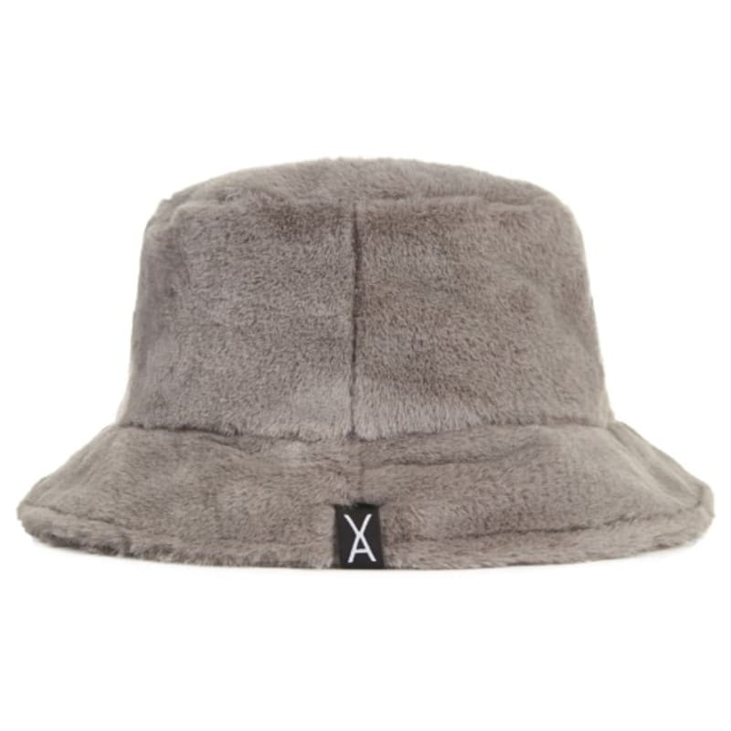 VARZAR Fur Logo Point Bucket Hat Gray