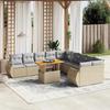 VidaXL Garden Lounge Set with Cushions 11 Pcs, Patio Sofas, Patio Furniture Set, Outdoor Furniture, Beige 3272389