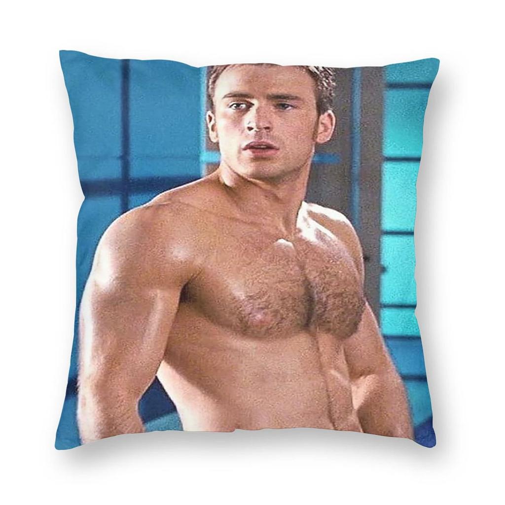 Chris Evans Collage Square Pillowcase Pillow Cover Cushion Throw Pillow for Home Bedroom Car