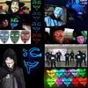 Ohromující LED maska na Halloween s designem V jako Vendeta Anonymous