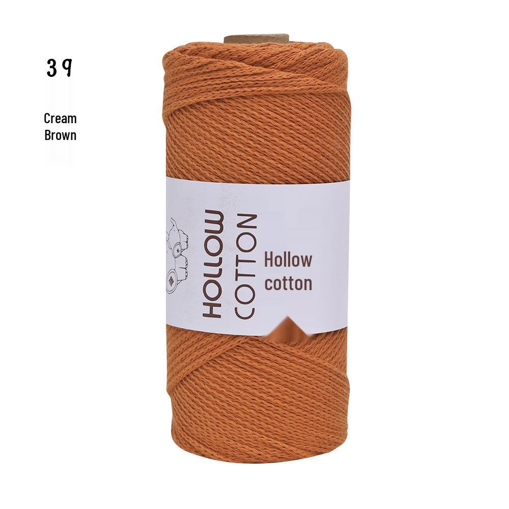 2mm Hollow Pure Cotton Scarf & Bag Yarn for DIY Crochet and Handwoven Projects