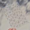 2pcs Exquisite Sparkling Butterfly Nail Art Stickers Thin Hard Plastic for Long-Lasting Manicure Iridescent DIY Decoration