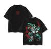 Japan Anime Demon Slayer Printed Tshirt Mens and Womens Washed Tshirt High Quality Vintage Cotton Tshirt YK Tops
