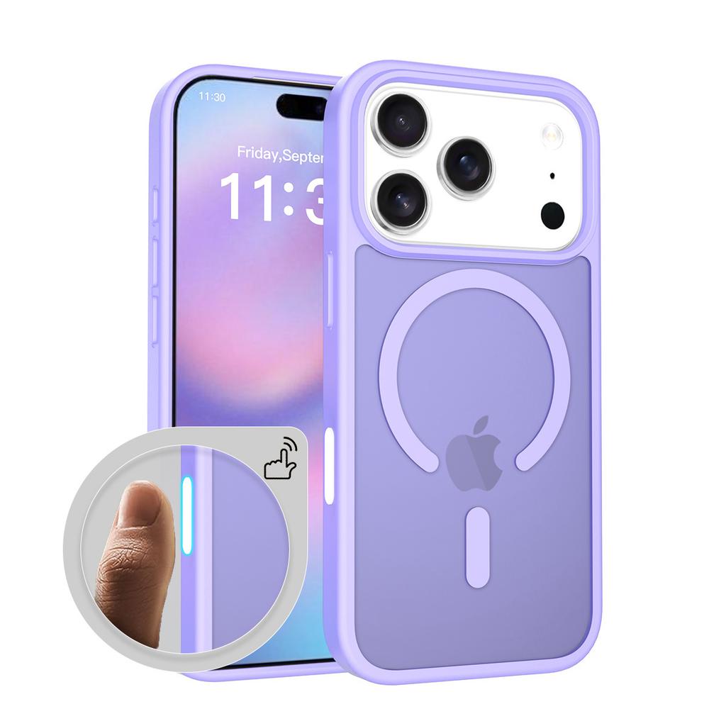 For Apple 17 Mobile Phone Case Frosted Translucent Magnetic with Camera Ai Button 16promax Anti-fall Protective Case