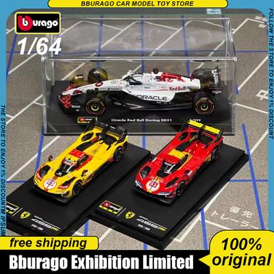 New In Stock Bburago 1:64 Exhibition Limited 2024 Ferrari 499p 1:43 F1 Red Bull Rb21 Japanese Gp 2025 Alloy Miniature Car Toys