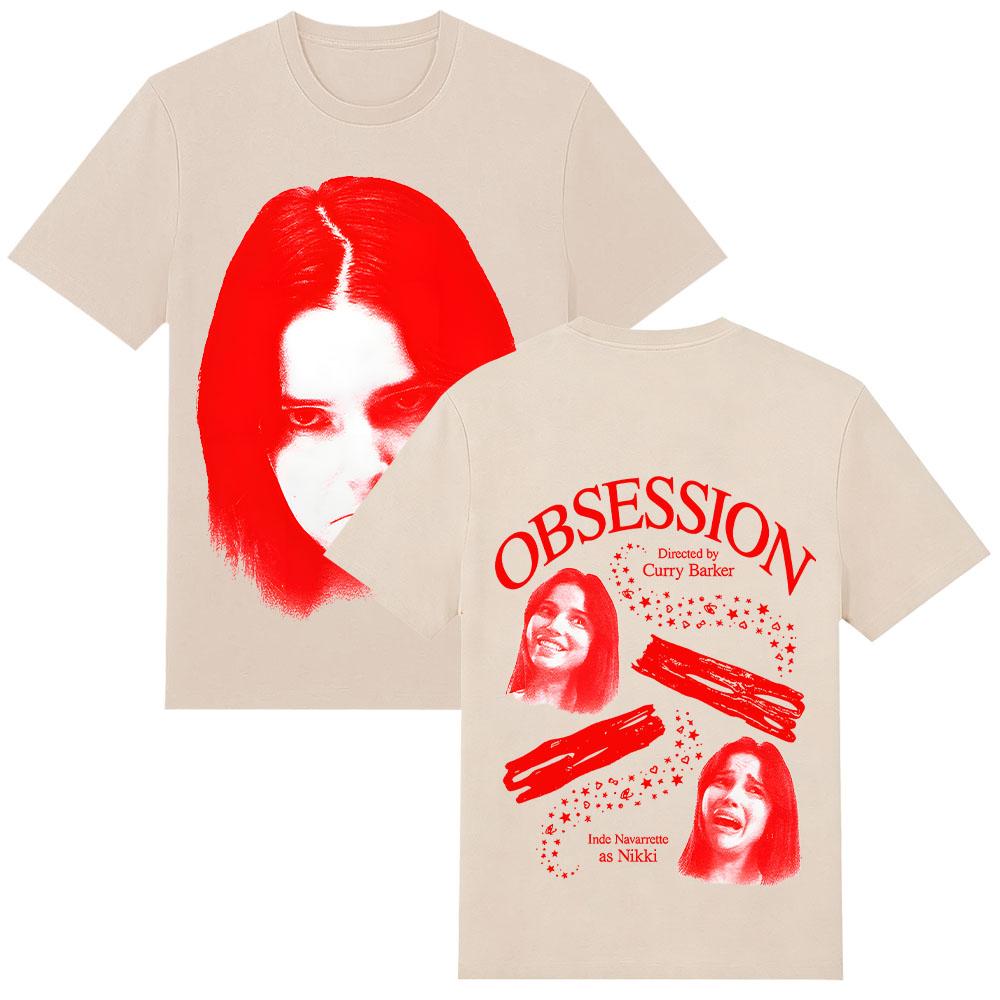 Obsession Nikki Maglietta con Faccina Corrucciata Maglietta Grafica Vintage T-Shirt Donna Estetica Street Style Manica Corta Magliette in Cotone Unisex