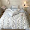 Skin-Friendly Striped Cotton Bedding Set - Fresh Style, 100% Pure Cotton, A-Class Quality, Four-Piece Set for Spring/Summer