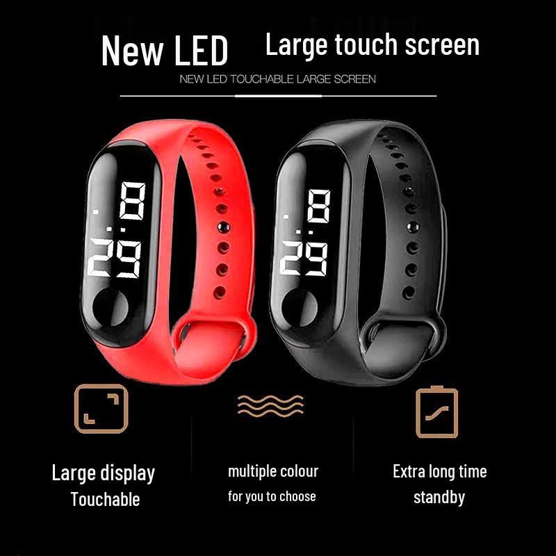 Waterproof White Light LED Sports Watch for Primary & Middle School Students