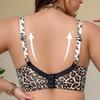 Europäische und amerikanische Leopardenmuster-Übergrößen-Unterwäsche Sexy Push-up-BH mit Bügel für große Brüste