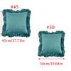 17.7In/19.7in Pillowcase Square Ruffled Pillow Sham Velvet Wrinkle Resistant Zippered Sofa Bedroom Decoration