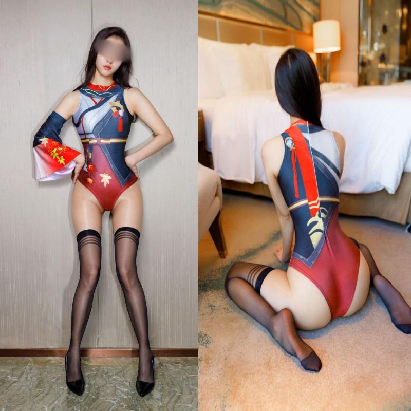 Original Sin Cosplay Costume Kaedehara Kazuha's Anime Swimsuit Outfit