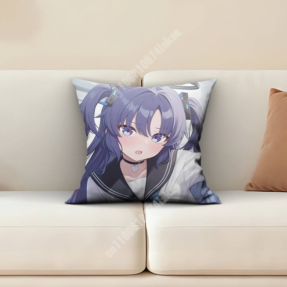 Blue Archive Hayase Yuuka Pillow Cover Sofa Couch Cushion Case Home Living Room Decoration