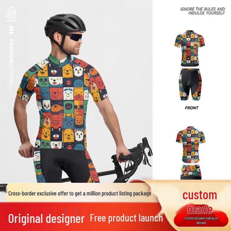 

2025 Versatile Road Bike Cycling Jersey Set: Men s & Women s Summer Sporty Fashion M