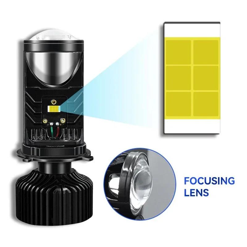 12V 24V Car LED Headlight Bulb 2Pcs H4 High Power Lamp with Projector Lens Motorcycle LED Headlight Bulbs Light Auto Accessories