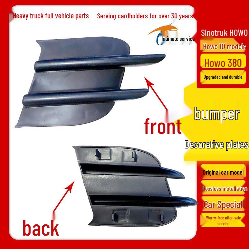HOWO Sinotruk Front Bumper Decorative Plate & Fog Light Black Plastic Cover