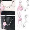 Fashion Bows Keyring Creative Car Key Chain Plush Pompoms Keychain Heart Keyrings Bag Pendant Ornaments Bag Charm
