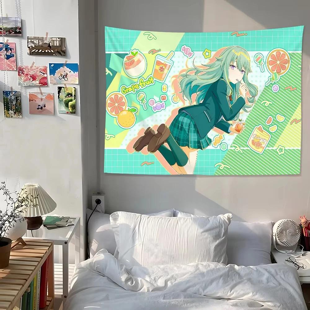 VIKAMA Niedliches Cartoon Wandbehang Schlafzimmer Ästhetische Wanddekoration Anime Wohnheim Hintergrund Banner Pastell Wandkunst