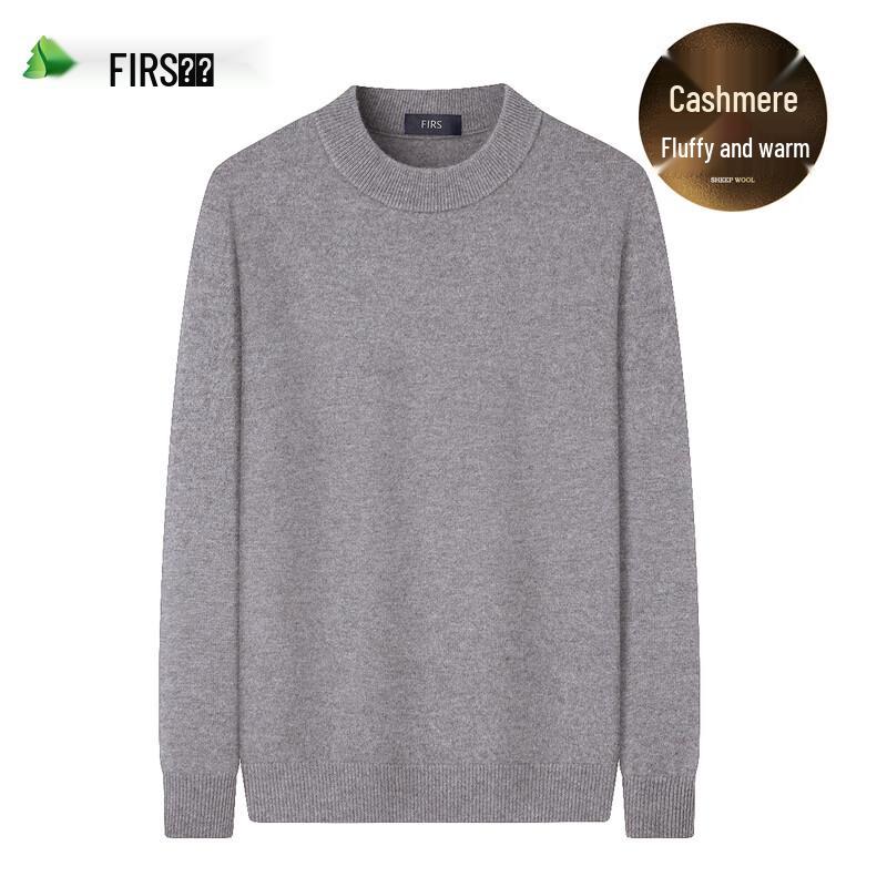 FIRS Men's Cashmere Blend Round Neck Pullover Sweater