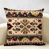 Federa Cuscino Kilim Turco Lino Naturale Tessuto Biologico Stampa Double-Face Traspirante Perfetta Per L'arredamento della Casa
