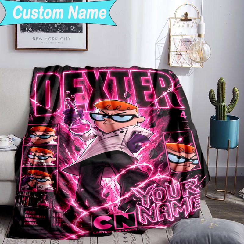 Custom Name Blanket Dexter's Electric Adventure Blanket Bedding Blanket for Travel, Camping, Living Rooms, Offices, Sofas, Fan Christmas gift