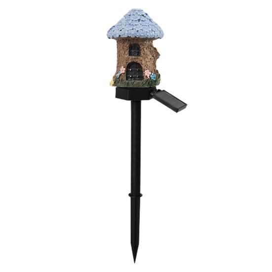 Mushroom Solar Lights, Mushroom House Statue, Fairy Cottage Garden Stake Lights, Waterproof Outdoor Landscape Lights for Yard Patio Lawn Pathway