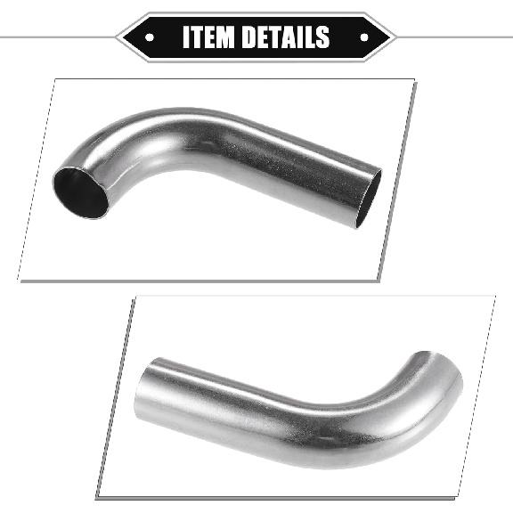 Bend Elbow Pipe Tube, 1" OD 4" 2.36" Leg 90 Degree DIY Exhaust Pipe Intercooler Air Intake Tube Universal for Car Truck Automotive Durable 304