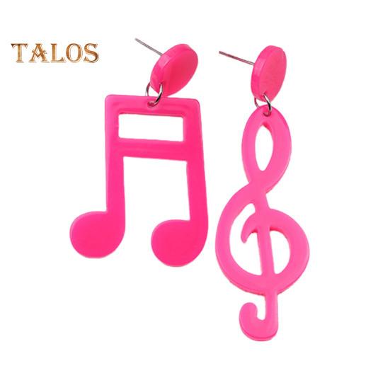 

1 пара женских серег в форме музыкальной ноты, асимметричные полые однотонные серьги-подвески для пианиста и учителя музыки, повседневные висячие серьги