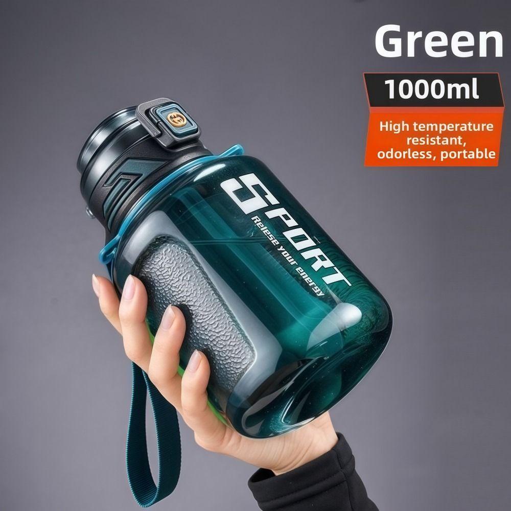 1000ml/1500ml Sports Water Bottle Large Capacity LeakProof Drinking Bottles with Straw Plastic Fitness Water Bottle