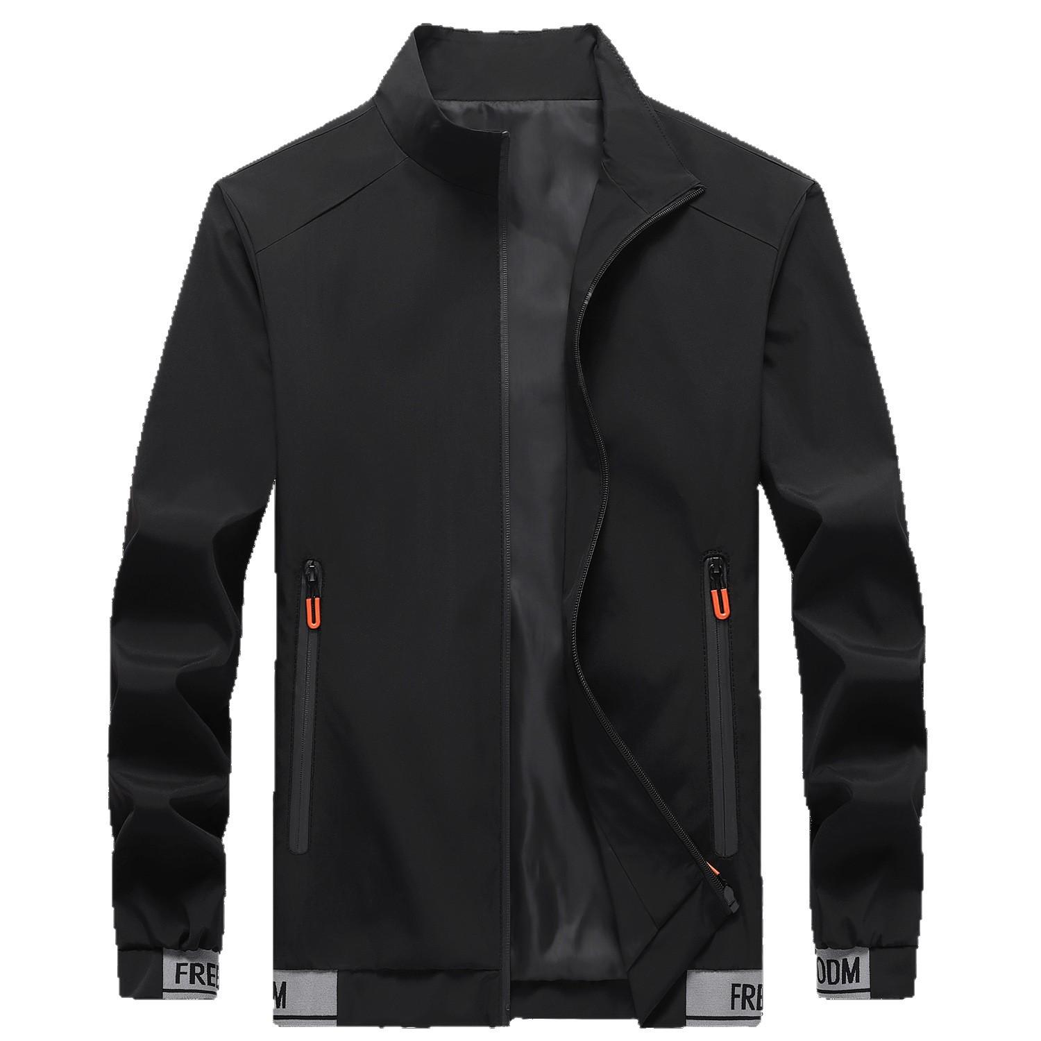 

Весенне-осенняя куртка с длинным рукавом и воротником-стойкой, корейская версия, повседневная куртка M чёрный