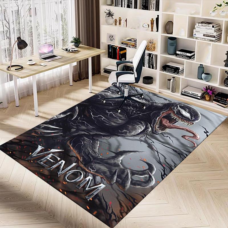 Venom Dark Fiery Carpet For Playroom Bedroom Living Room Sofa Home Decorkids Game Area Rug Nonslip Floor Mat