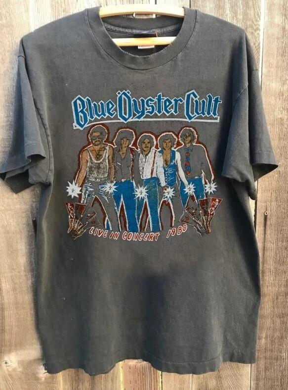 

Blue Oyster Cult Live In Concert short sleeve charcoal color shirt Reprint Unisex T-Shirt XXXL