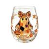 Clear Glass Cups for Party Stemless Wine Glasses with Marine Animal Pattern, 420ml Capacity, High Borosilicate Creative Gift Friends Cup, Round