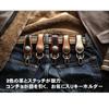 DEGNER K-18 Colorful Key Chain, Japanese Pattern, Leather, Motorcycle, Genuine Leather, For Motorcycles, Tan/Brown, Braun