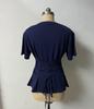 Women's Solid Color Cinched Waist Round Neck Cotton T-Shirt – Casual Short Sleeve Top (2026)