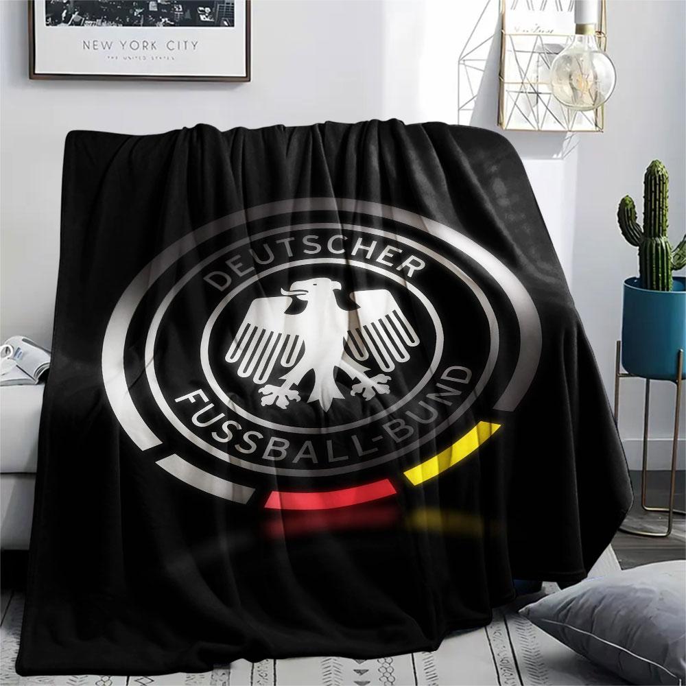 German Football Association Printed Flannel Blanket, soft throw for bedroom sofa, washable, fan merchandise, great gift.