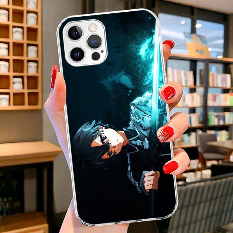 

Sword Art Online Kirito Cover Phone Case For iPhone 16 17 Air 15 14 Pro Max 16E Phone Case 13 Mini 12 11 7 SE 8 Print Pattern Fi iPhone 16 Plus