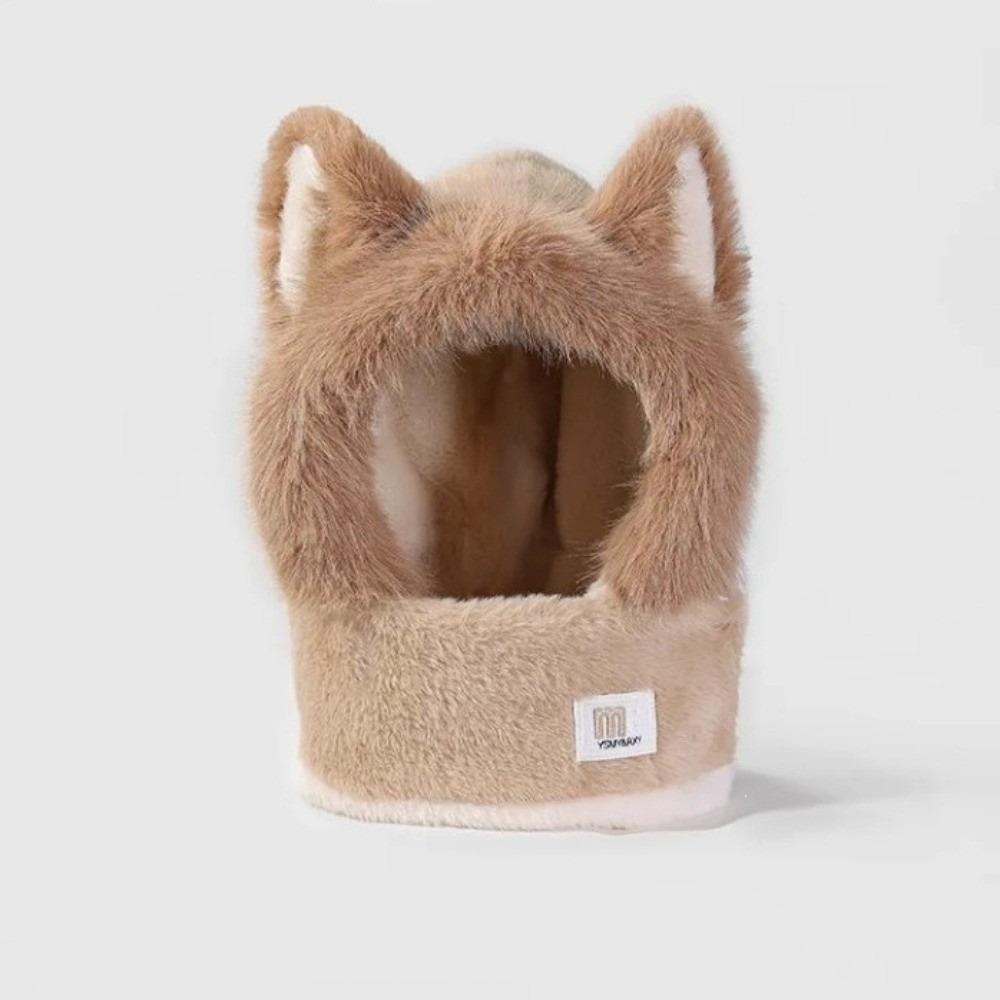 keep warm Women's Scarf Hat Thick Fluffy Hat Scarf Cute Ear Protection Hat Winter