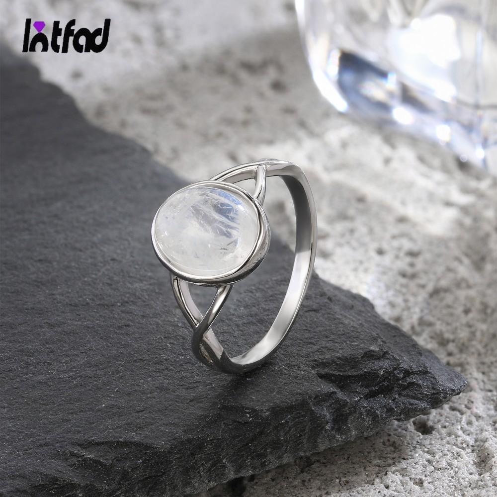 S925 Silver Moonstone Rings Simple Summer Rings Natural Stone With Blue Light Party Gifts Fine Jewelry Rings For Women