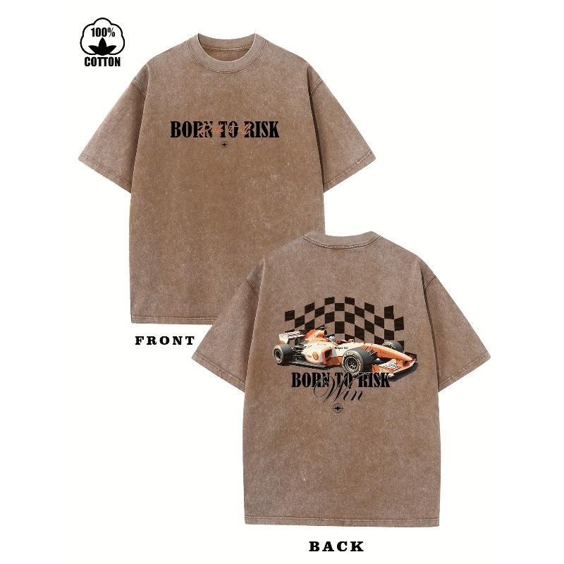 

BORN to RISK Men s Over-Sized Heavy-Weight Cotton Solid Drop Shoulder Vintage Street Wear Basic Tees Baggy Hip Hop Tops S