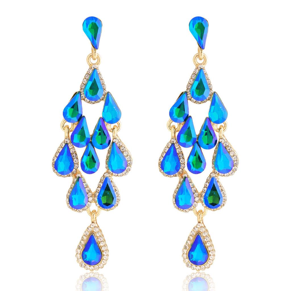 Alloy Diamond Shape Drop Water Drop Earrings For Women Spring Fashion Jewelry