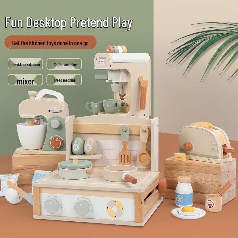 

Wooden Kids Mini Kitchen Playset: Toddler Cooking Role Play Gift